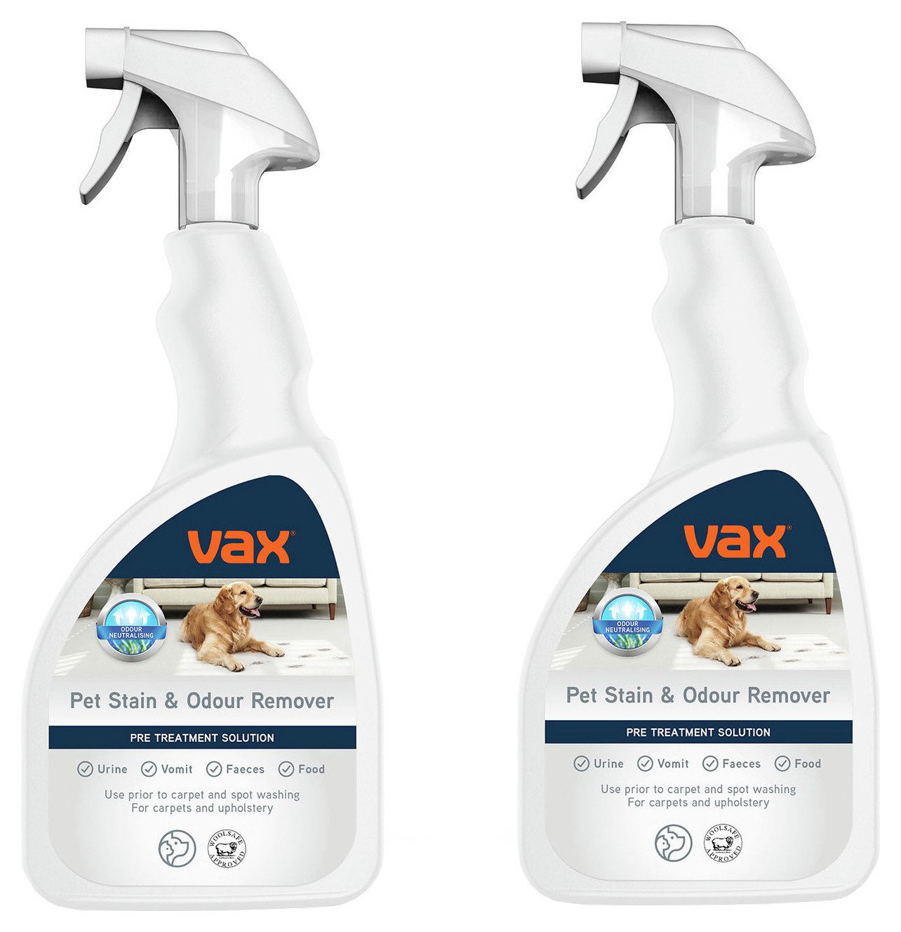 Vax Pet Stain & Odour Remover 0.5L - Pack of 2