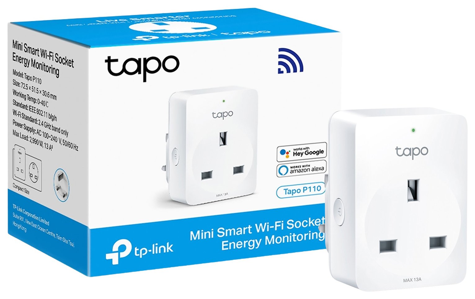 Tapo P110 Smart Wi-Fi Plug with Energy Usage Monitoring