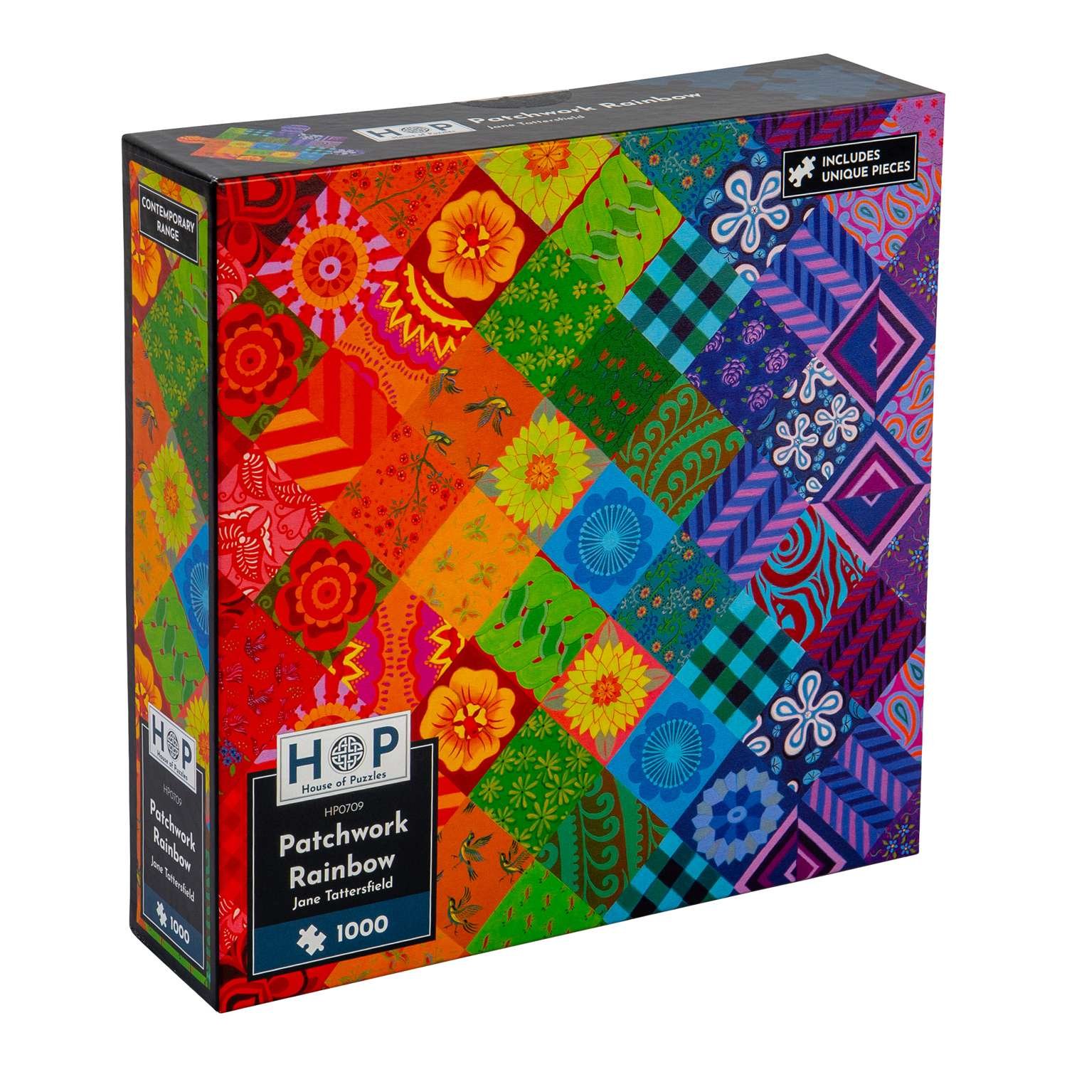 The House of Puzzles Patchwork Rainbow 1000 Piece Jigsaw Puzzle