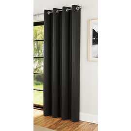 Enhanced Living Luna Plain Single Door Curtain - 168 x 214cm - Black
