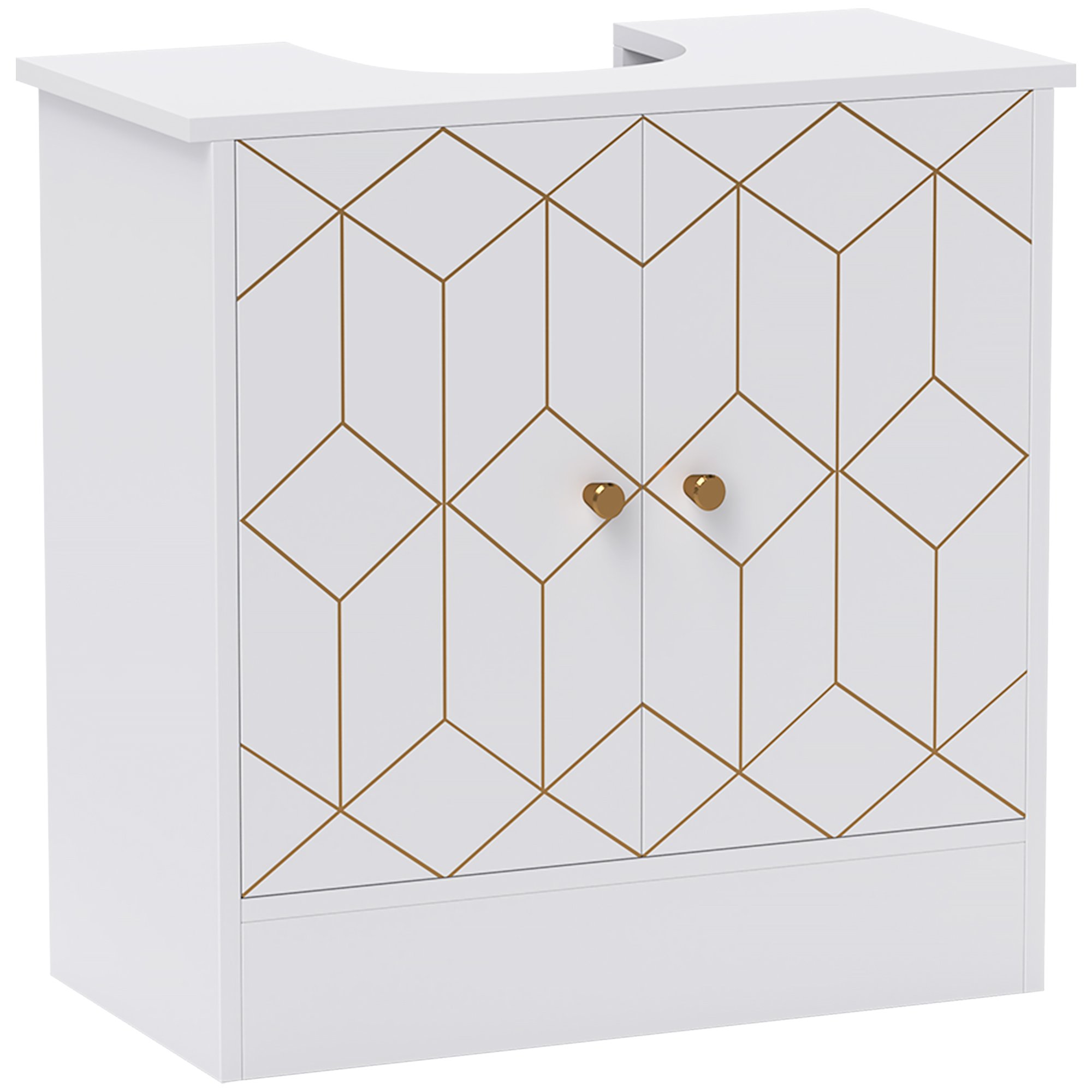 HOMCOM Bathroom Cabinet with Adjustable Shelf and Open Compartment - White