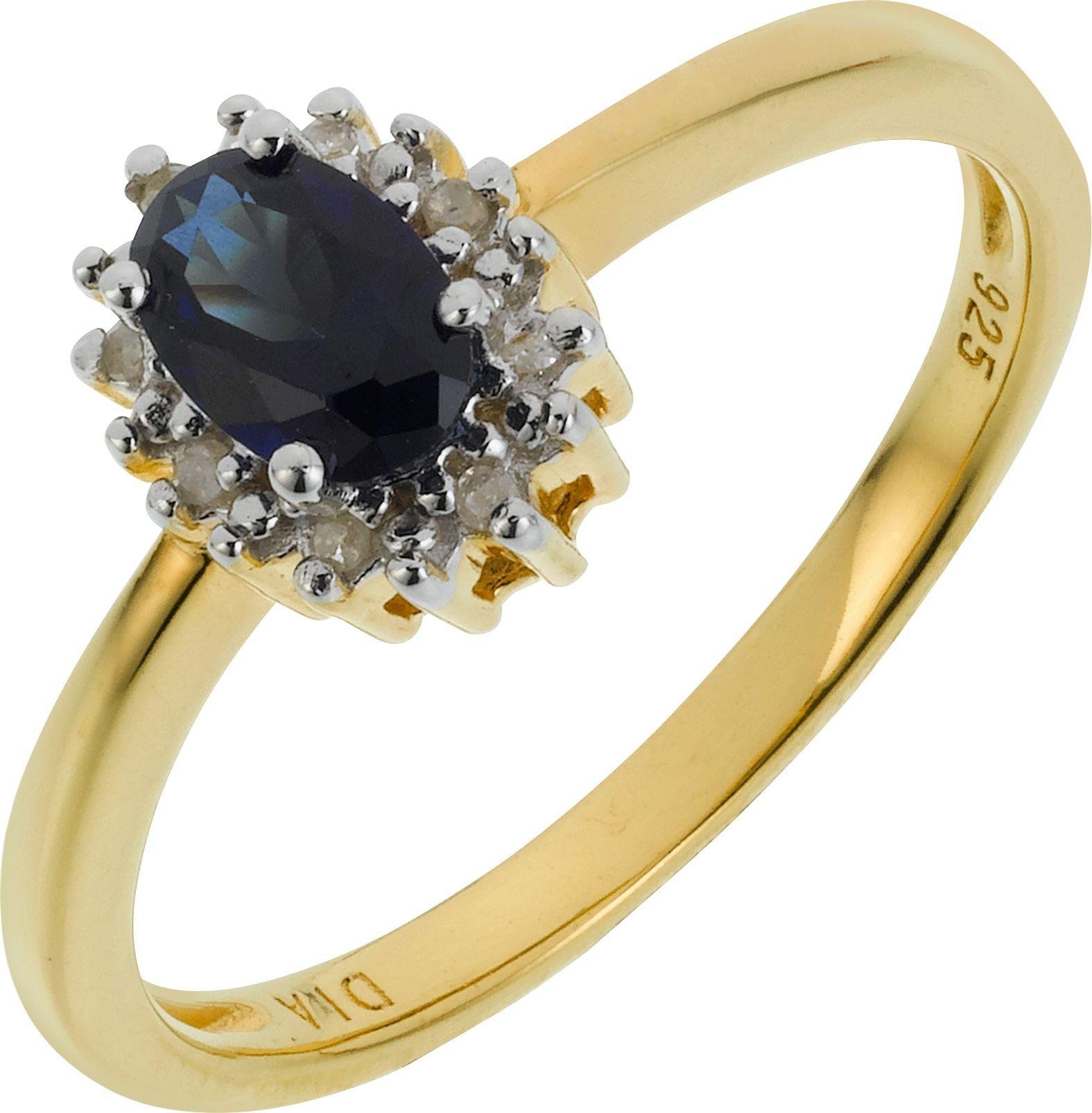 Buy 18ct Gold Plated Silver 1.50ct Look 3 Stone Ring at Argos.co.uk ...