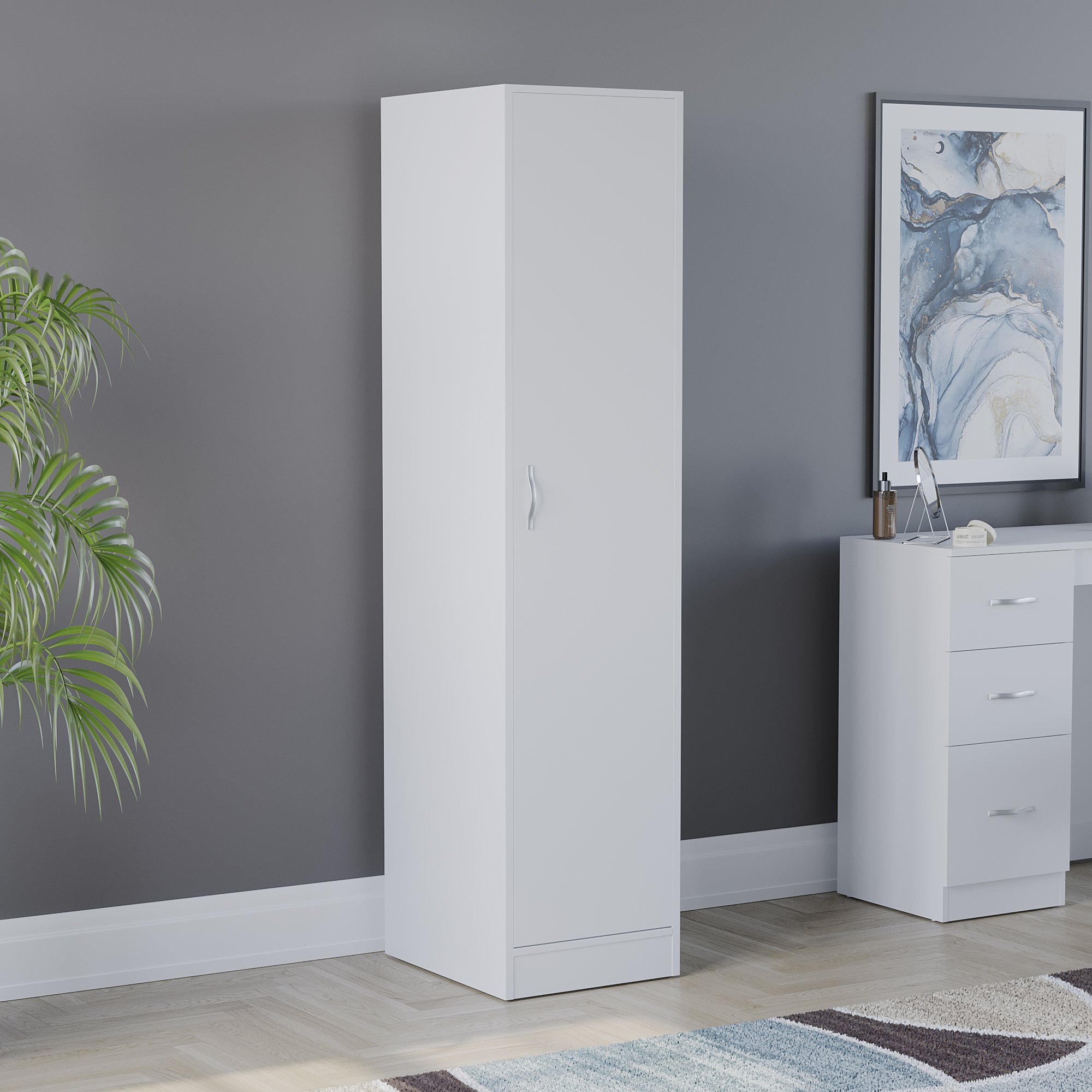 Vida Designs Riano 1 Door Wardrobe - White