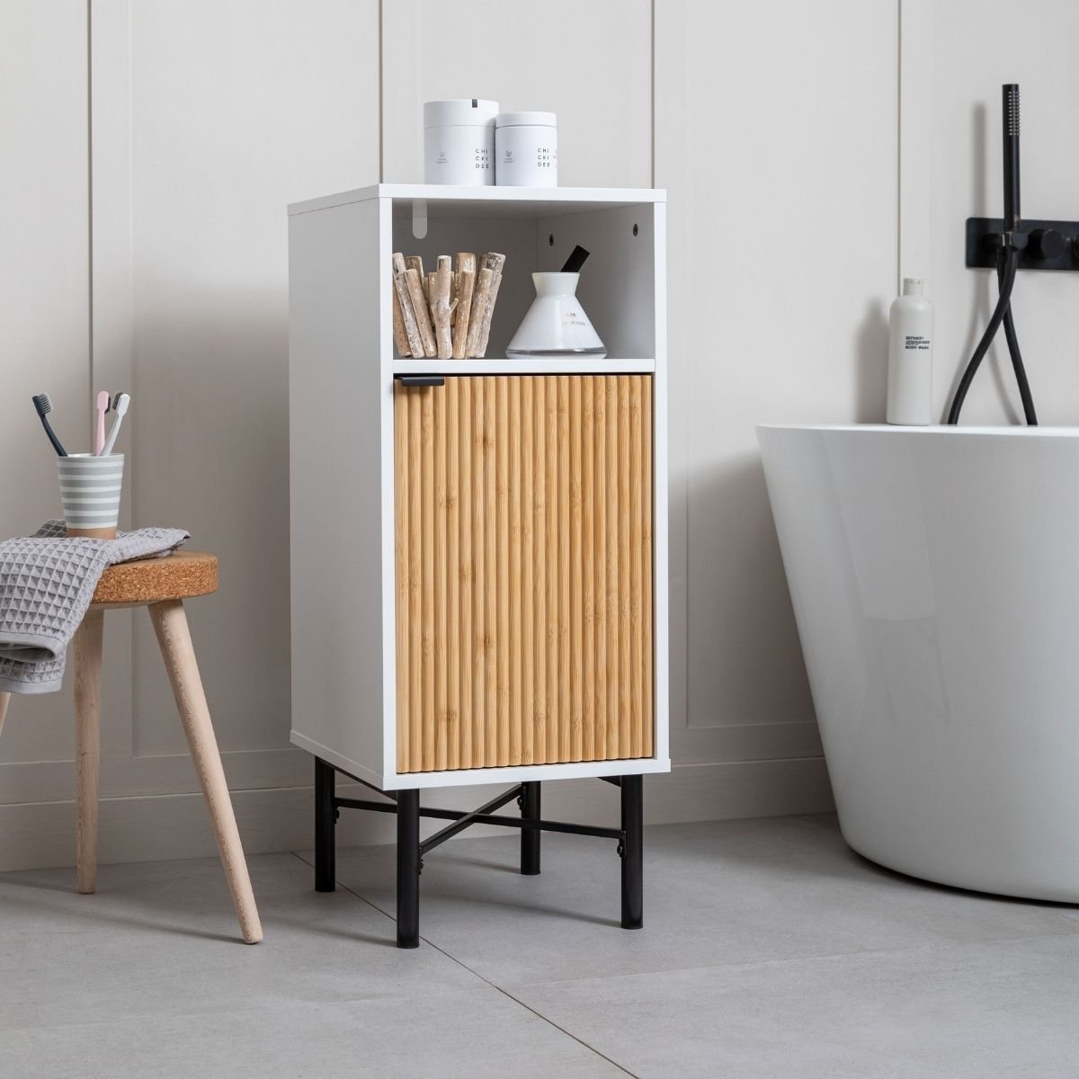 Noa & Nani Rokstorp Single Door Bathroom Towel Cabinet - White