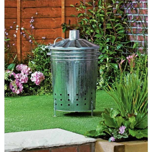 Galvanized garden incinerator bin - Household garden portable