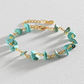 Revere Yellow Gold Plated Turquoise Stone Bracelet
