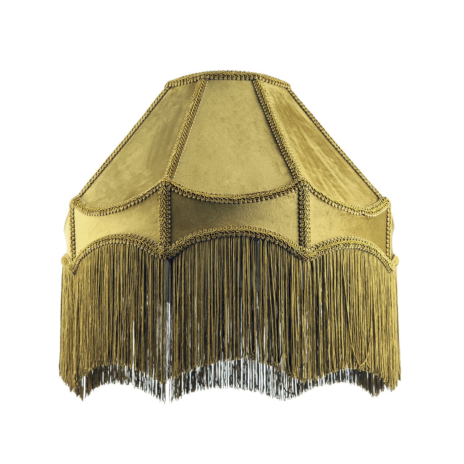 Happy Homewares Victorian Empire in Olive Green with Tassels Lampshade - 40cm