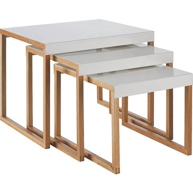 Buy Habitat Kilo Metal Nest Of 3 Tables White Nest Of Tables Argos