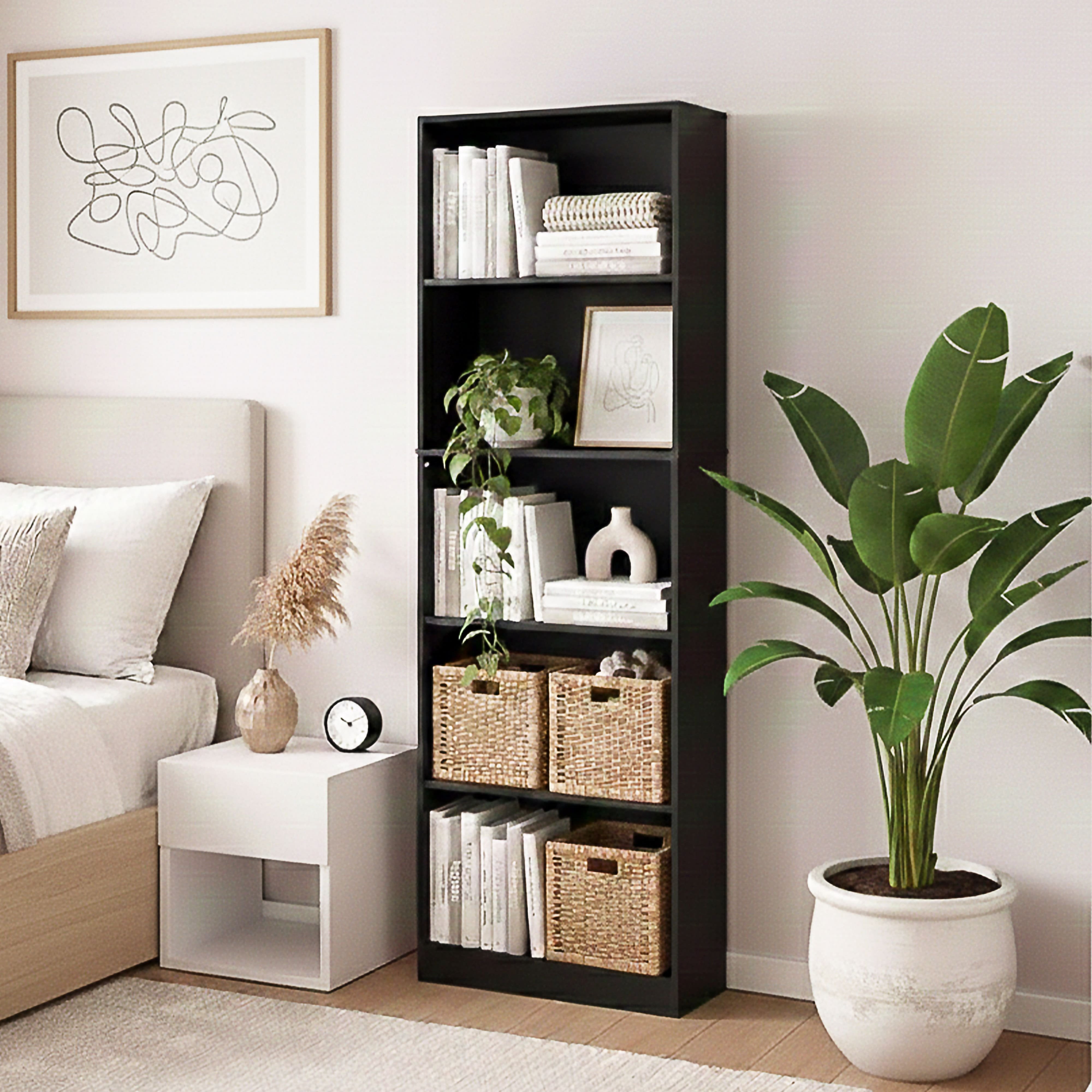 Vida Designs Cambridge 5 Tier Extra Large Freestanding Bookcase - Black