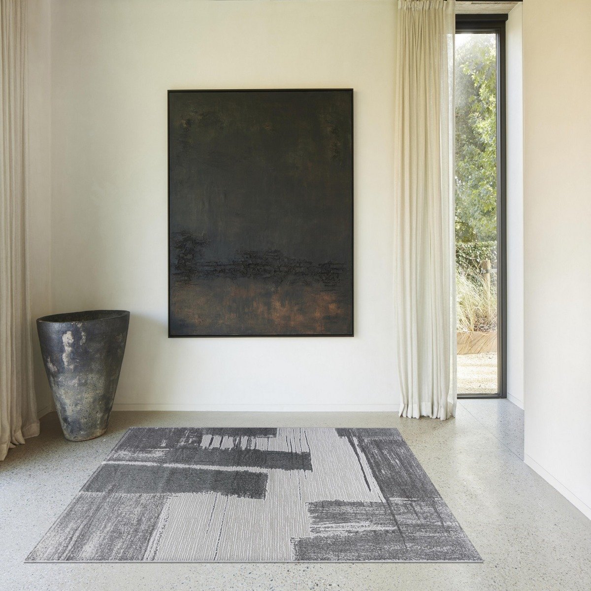 Mega Flooring Grey Modern Abstract Rug - 160 x 230cm