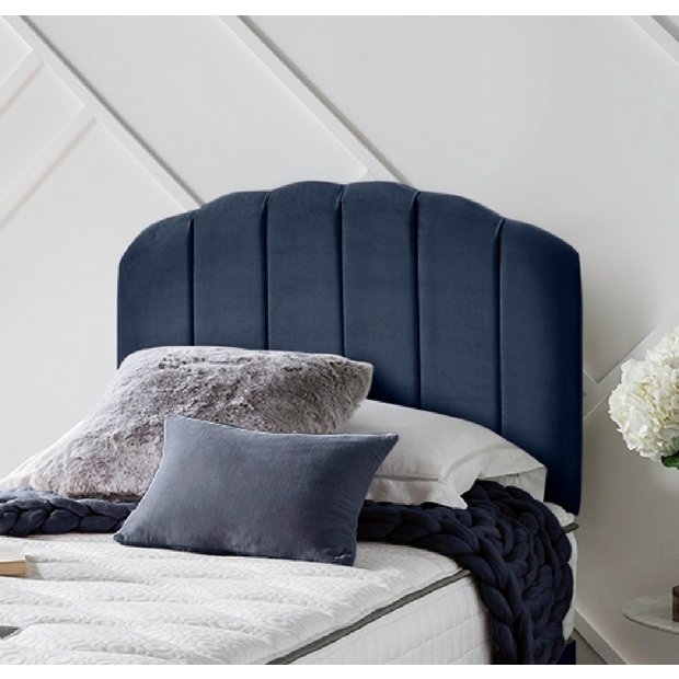 Dark blue outlet velvet headboard