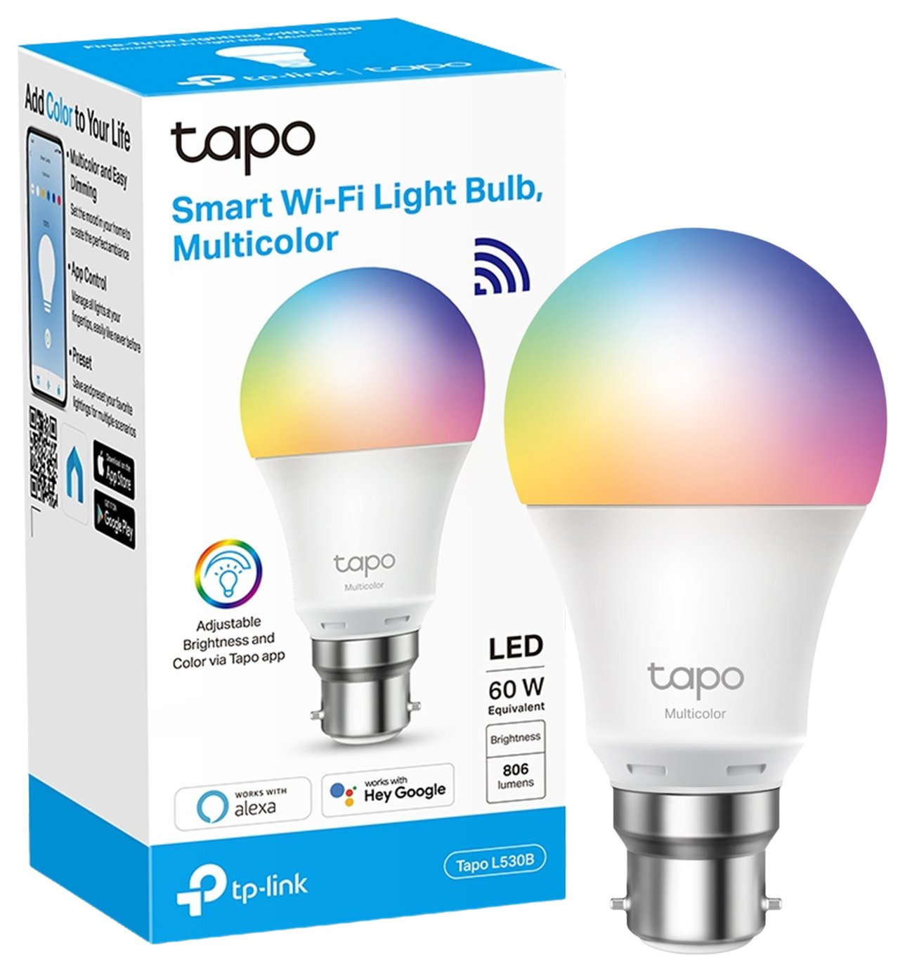 Tapo L530B B22 Multicolour Smart Bulb- Energy Saving