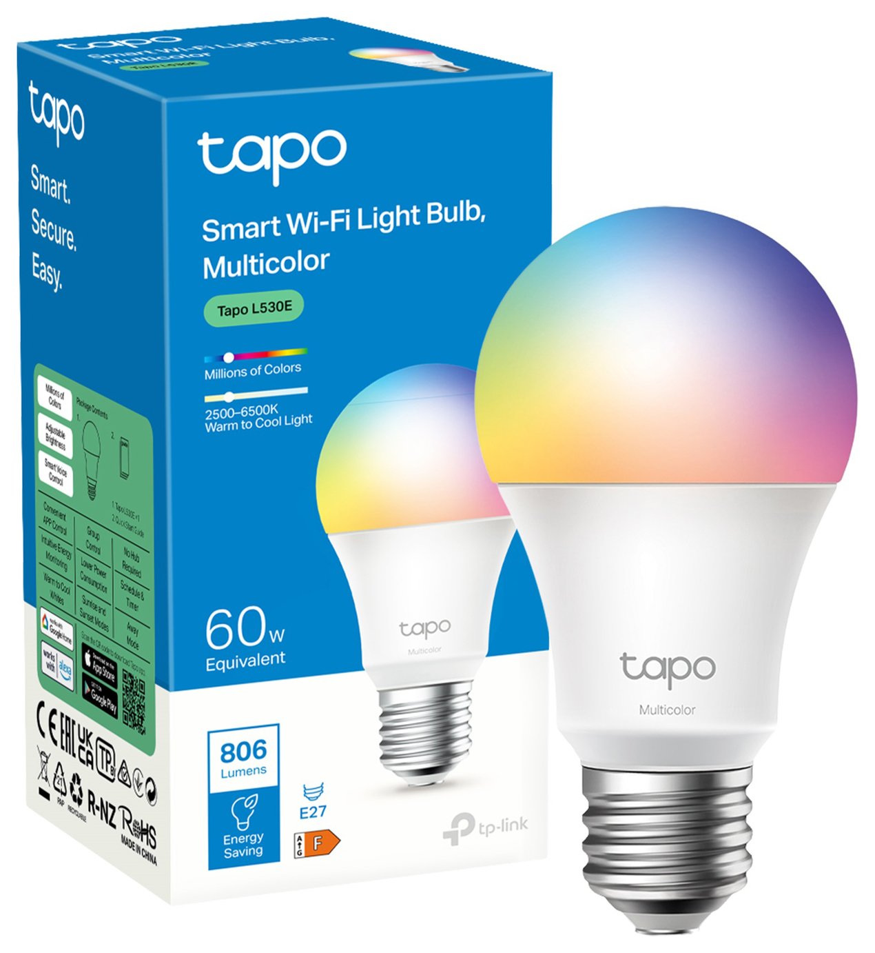 Tapo L530E E27 Multicolour Smart Bulb- Energy Saving