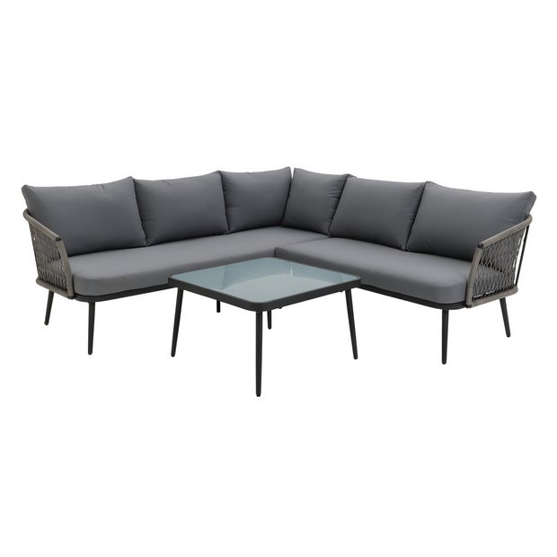 Metal garden deals corner sofa set