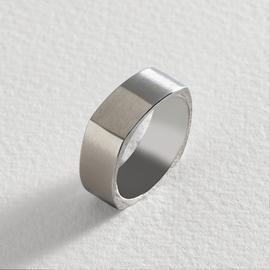 Revere Men's Stainless Steel Square Brushed Ring