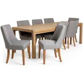 Habitat Radius Oak Dining Table & 8 Alec Chairs