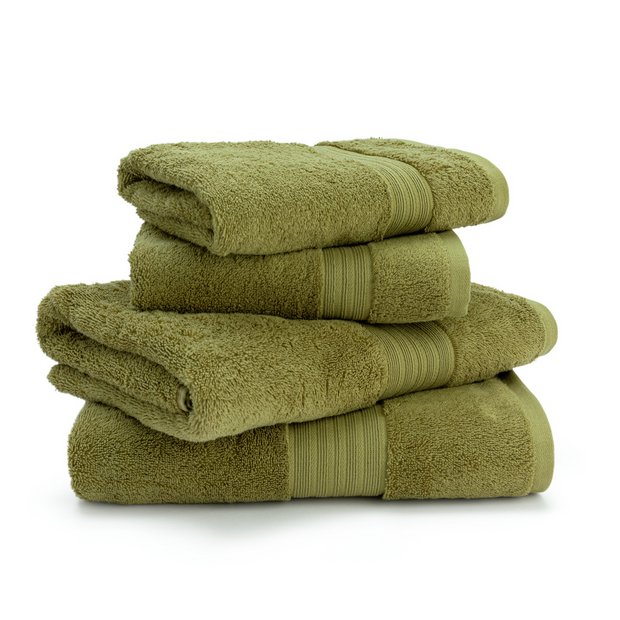 Olive green best sale bath towels