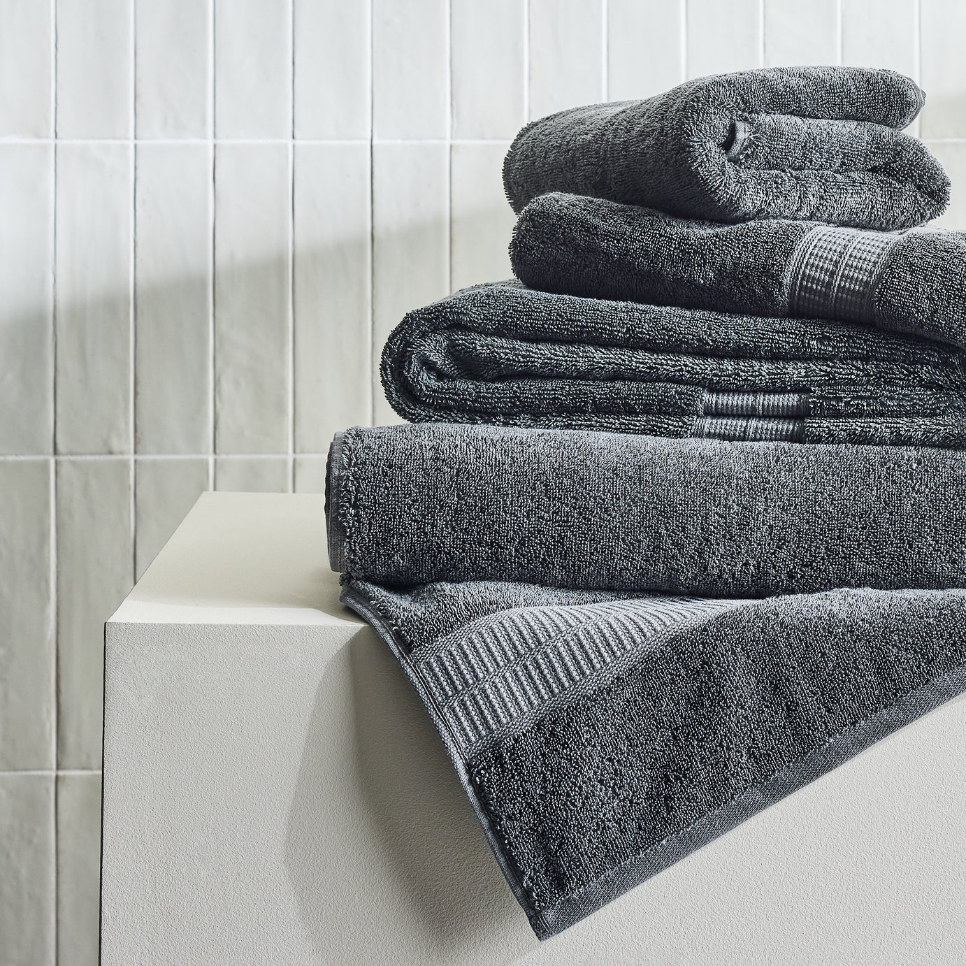 Habitat Lyocell 4 Piece Towel Bale - Charcoal
