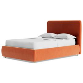 Buy Swoon Brockham Velvet Double Ottoman Bedframe Burnt Orange
