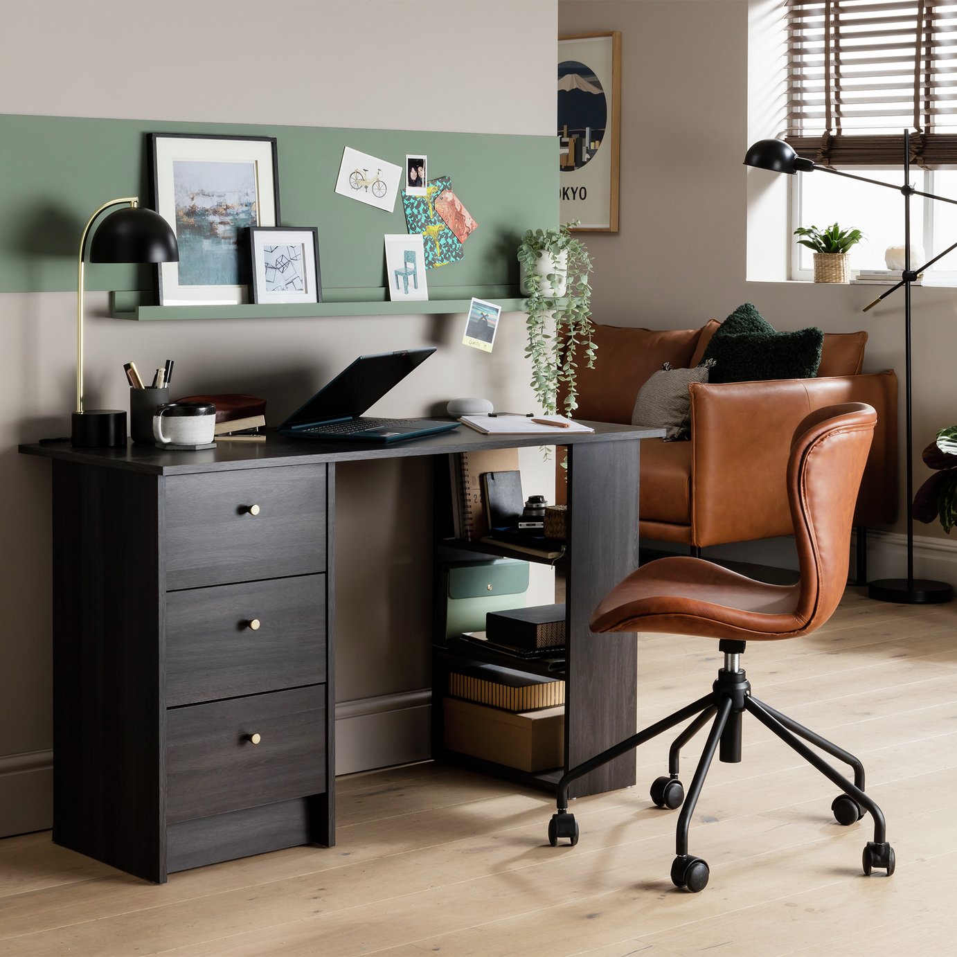 Argos Home Malibu 3 Drawer Office Desk