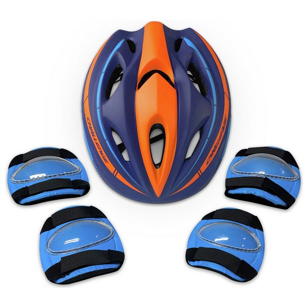 Buy Challenge Kids Bike Helmet Safety Set B Orange 48 52cm Bike helmets and safety pads Argos