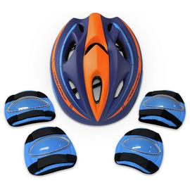 Challenge Kids Bike Helmet & Safety Set,  B/Orange, 48-52cm