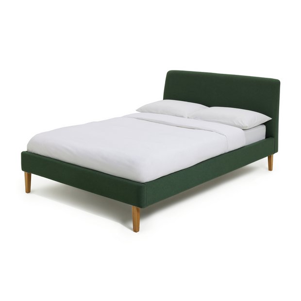 Buy Habitat Ren Double Fabric Bed Frame - Moss Green | Bed frames | Argos
