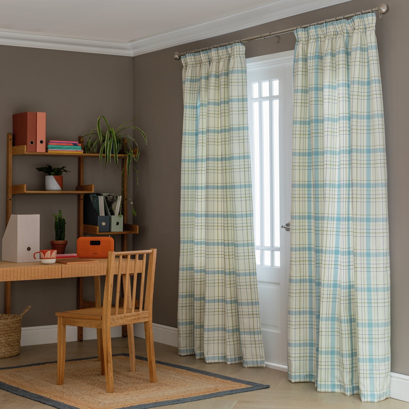Habitat Classic Check Fully Lined Pencil Pleat Curtains