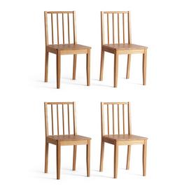 Habitat 4 Nel Solid Wood Spindle Chairs - Oak