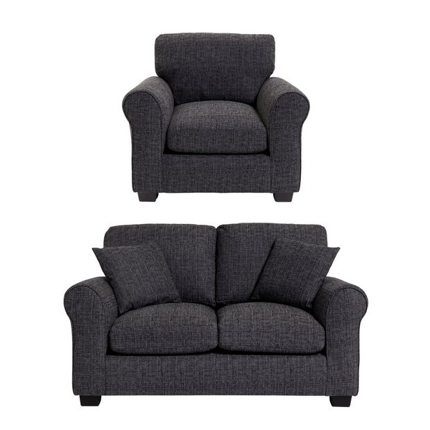 Buy Argos Home Lisbon Fabric Chair 2 Seater Sofa Charcoal Sofa sets Argos