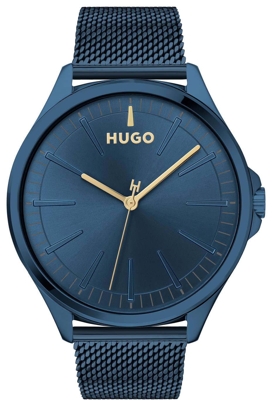 HUGO Men's Blue Mesh Bracelet Watch