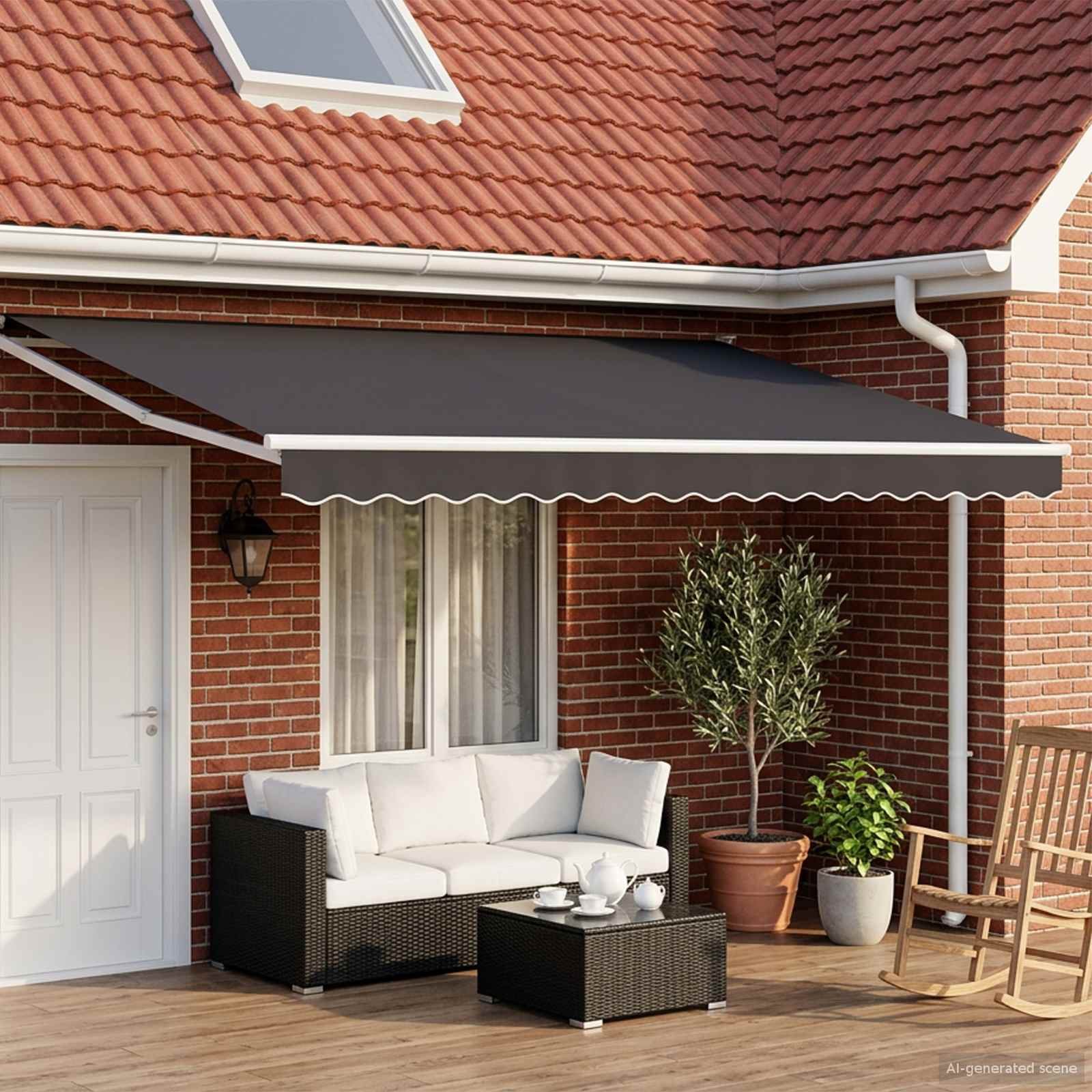 Walplus Electric Aluminium - Anthracite and White - 400 x 300 cm - White Frame