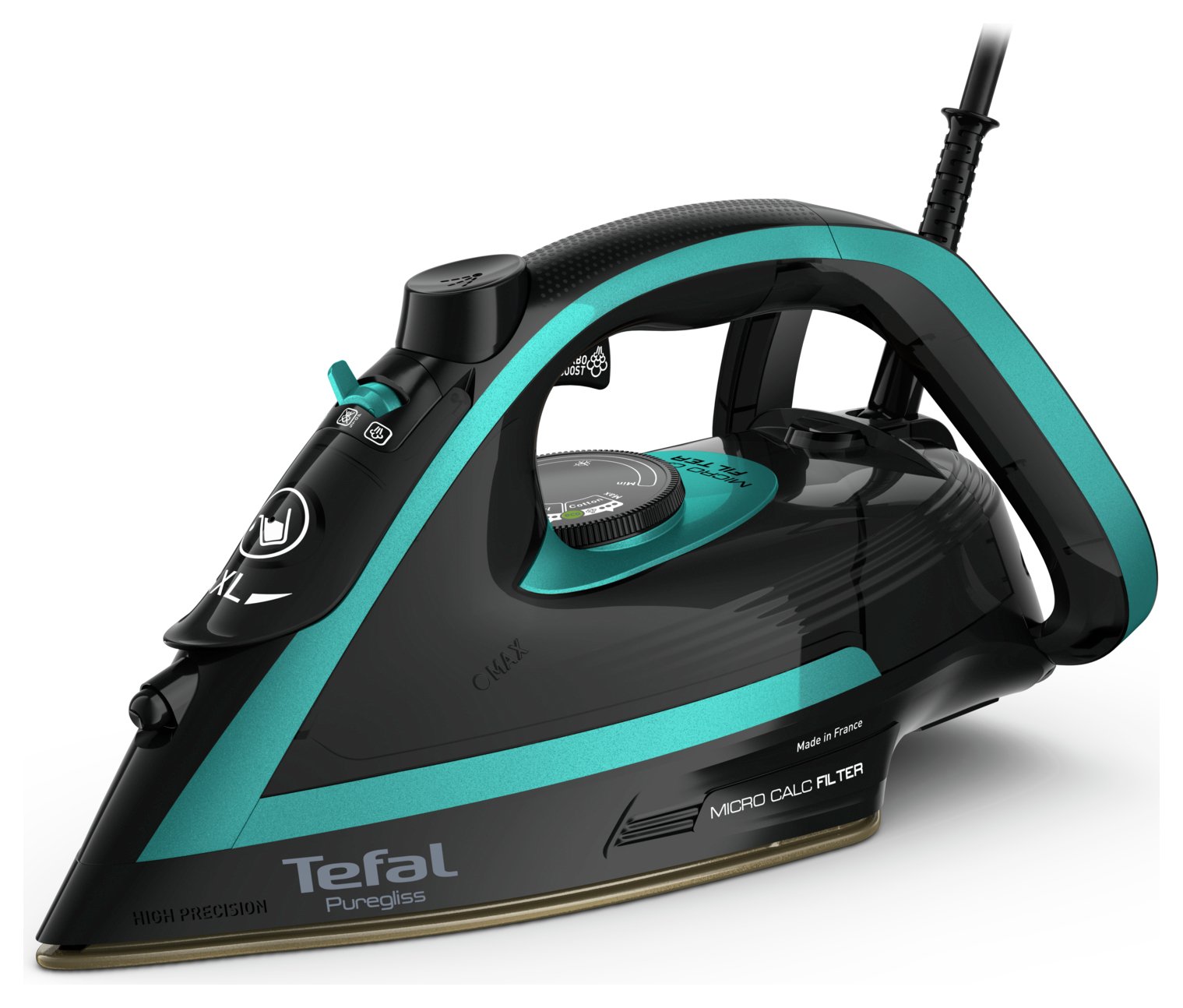Tefal FV8066 Puregliss Steam Iron – Green & Black