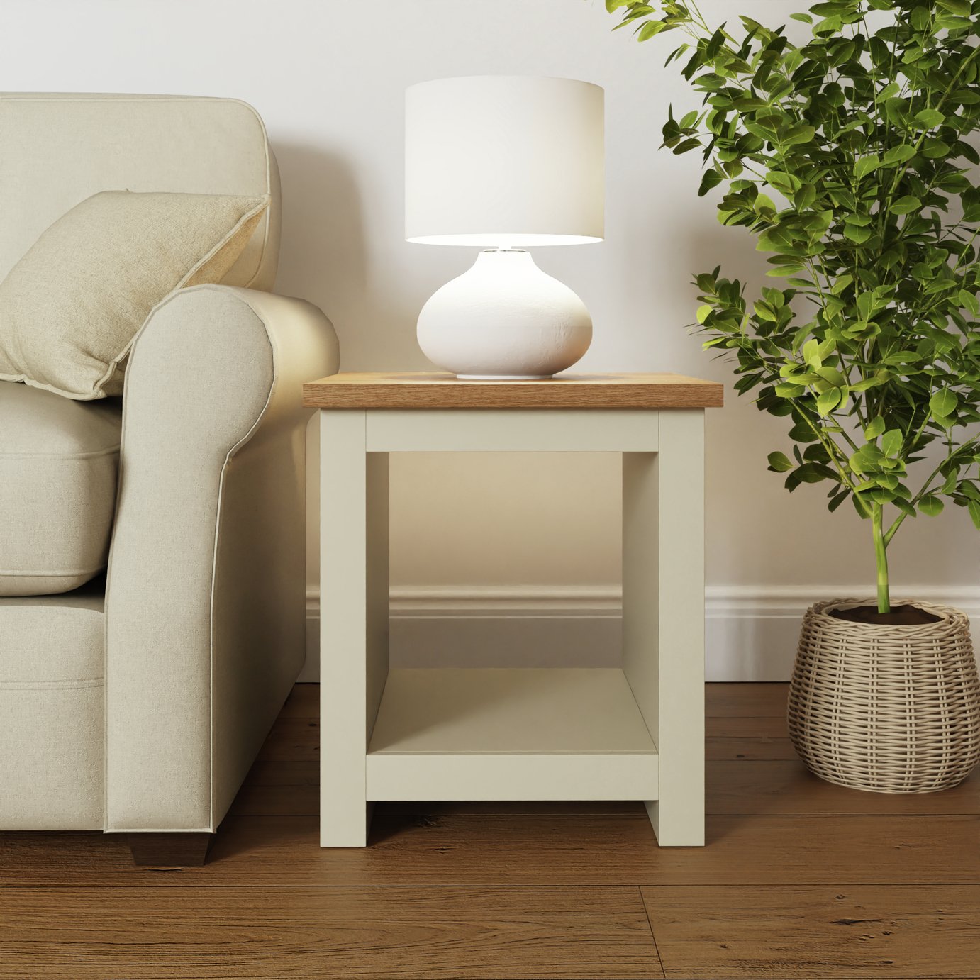 GFW Lancaster Side Table With Shelf