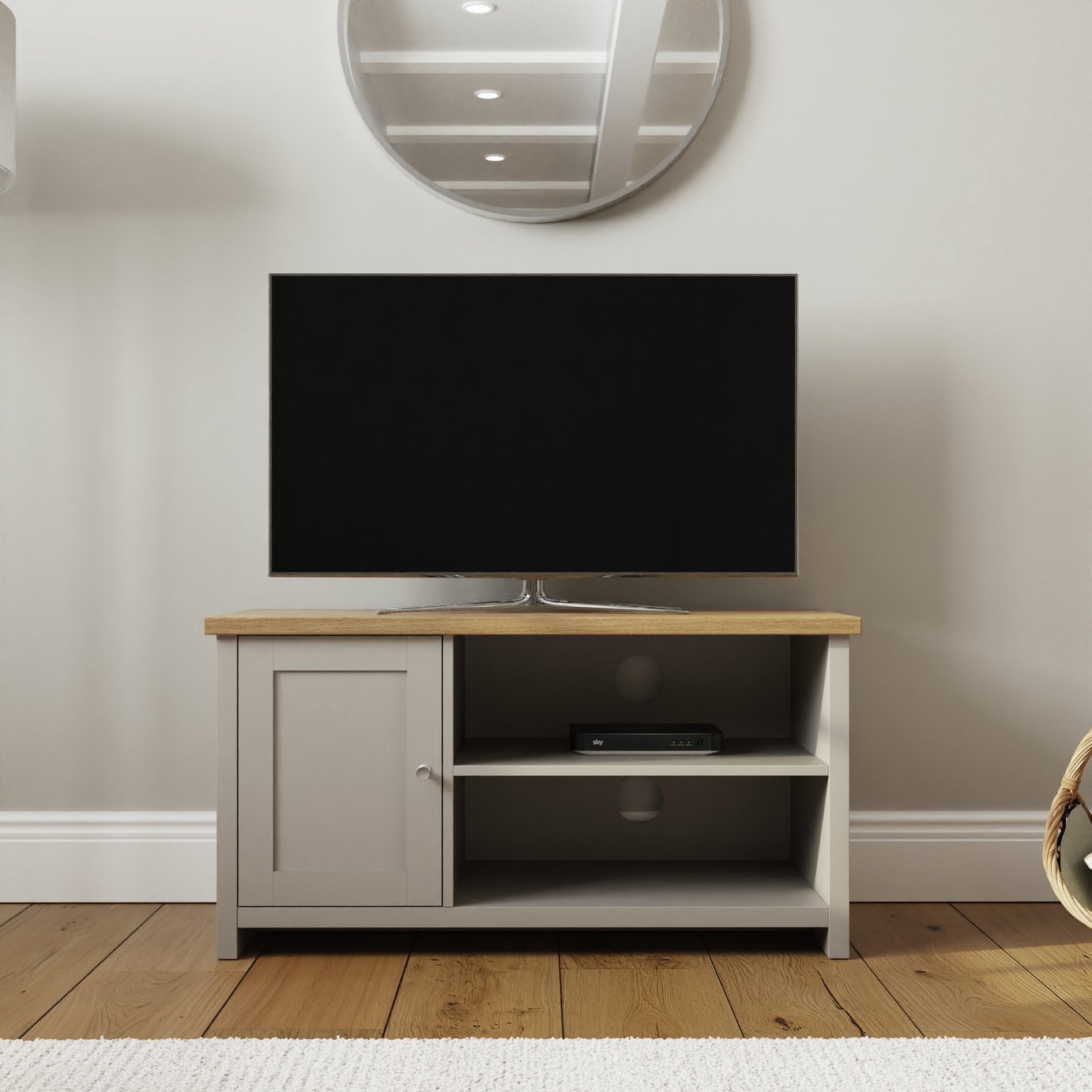 GFW Lancaster 1 Door TV Unit - Grey