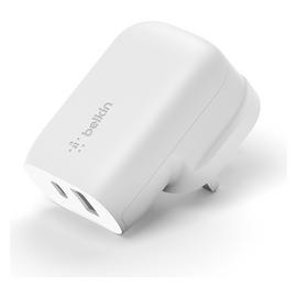 Belkin BoostCharge 37W Dual Port Mains Charger - White