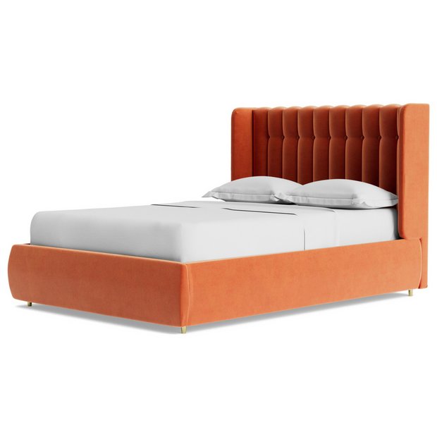 Orange velvet 2024 bed frame