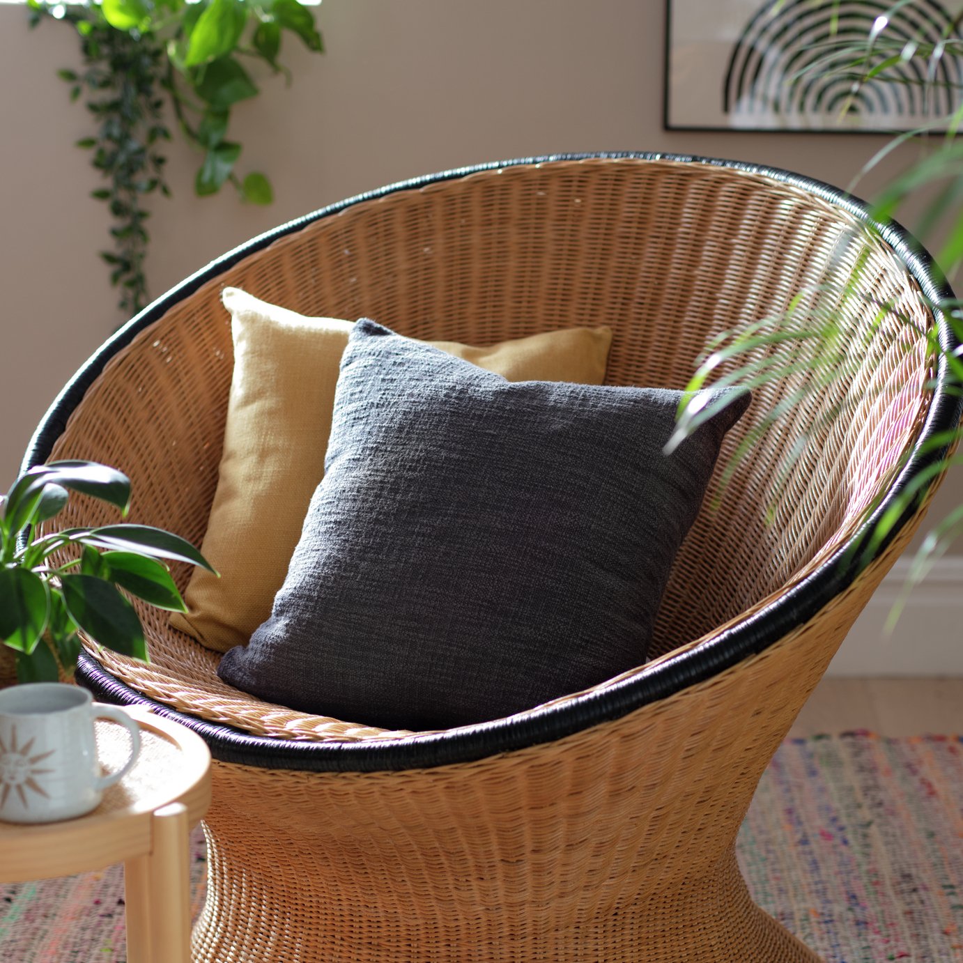 Habitat Plain Core Cushion - Grey - 43x43cm