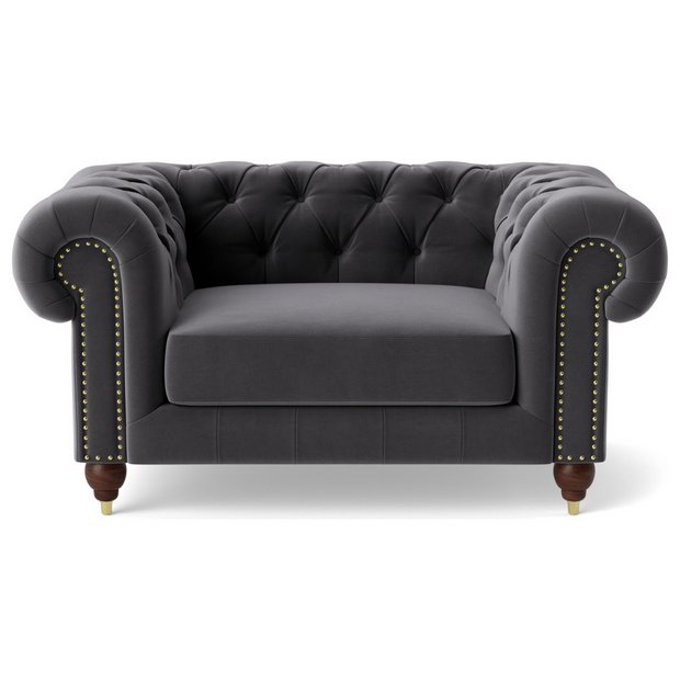 Grey chesterfield deals cuddle chair