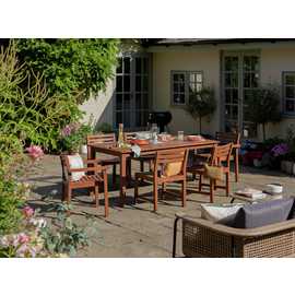 Habitat Amalfi 6 Seater Wooden Patio Set - Brown