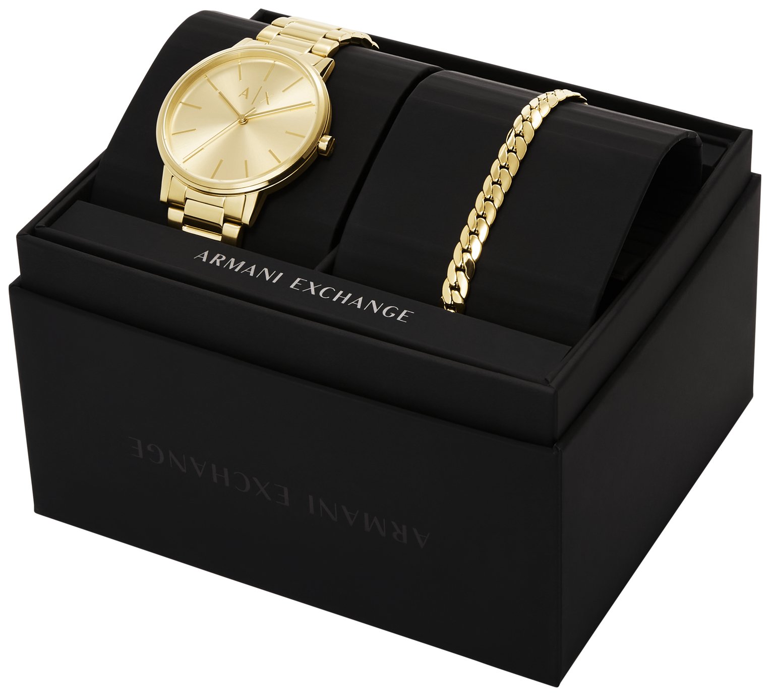 Armani Exchange Gold- Tone Stainless Steel Bracelet Watch