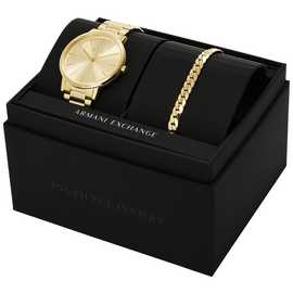 Armani Exchange Gold- Tone Stainless Steel Bracelet Watch