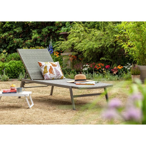 Buy Argos Home Tahiti Rattan Effect Sun Lounger Grey Garden