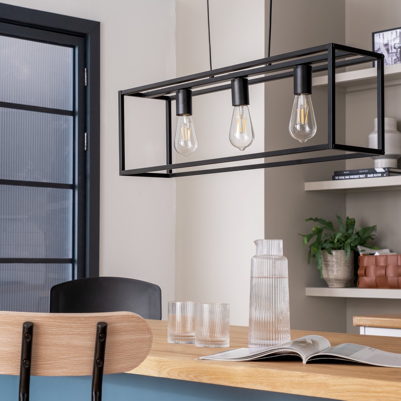 Argos Home Carriage Metal Flush Ceiling Light - Matt Black