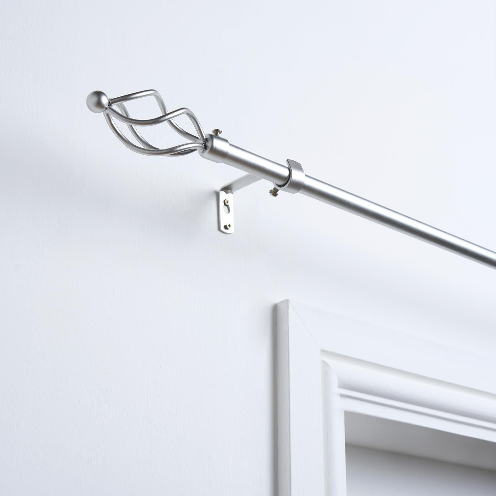 OHS 16mm Twist Extendable Curtain Pole 120-220cm - Silver