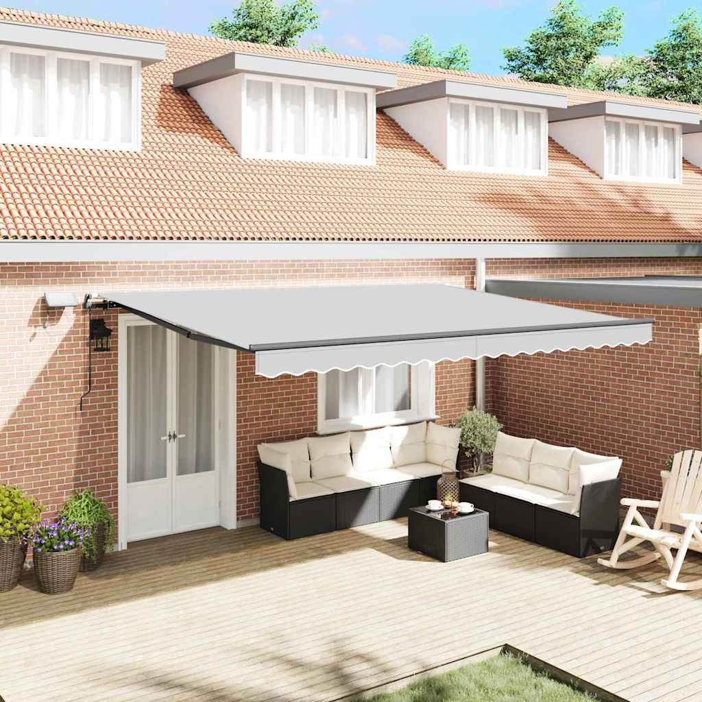 Walplus Manual Aluminium Patio Awning Frame - Anthracite - 400 x 300 x 165 cm