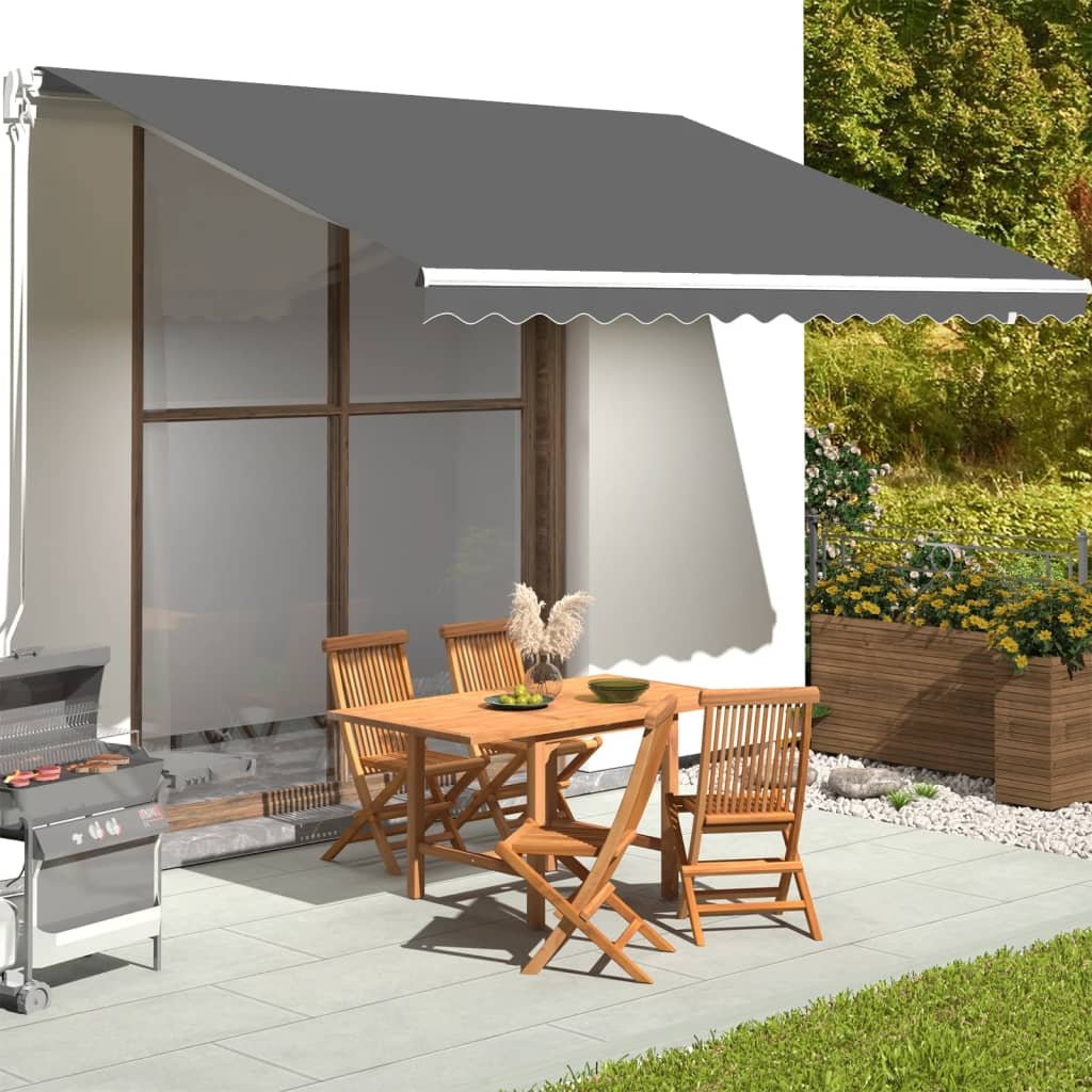 Walplus Polyester Awning - Anthracite - 450 x 350 cm - 430 x 345 cm Fabric