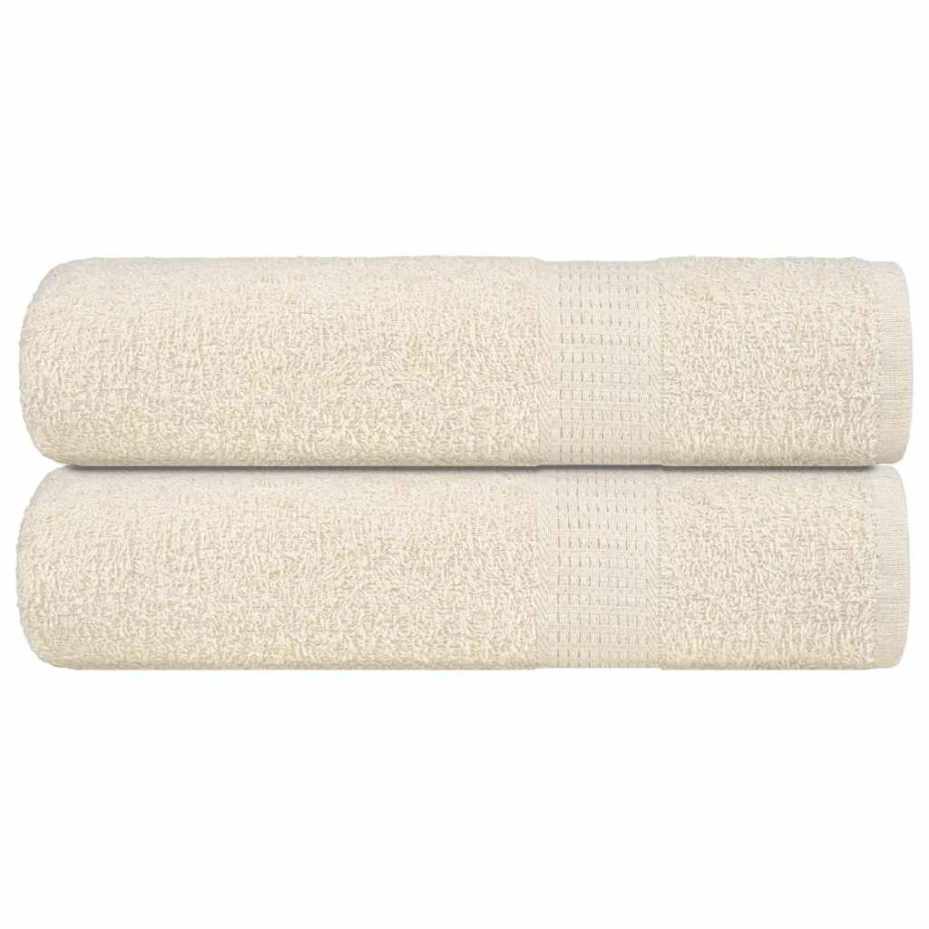 Walplus Pack of 2 Cotton Hand Towels - Cream - 50 x 100 cm
