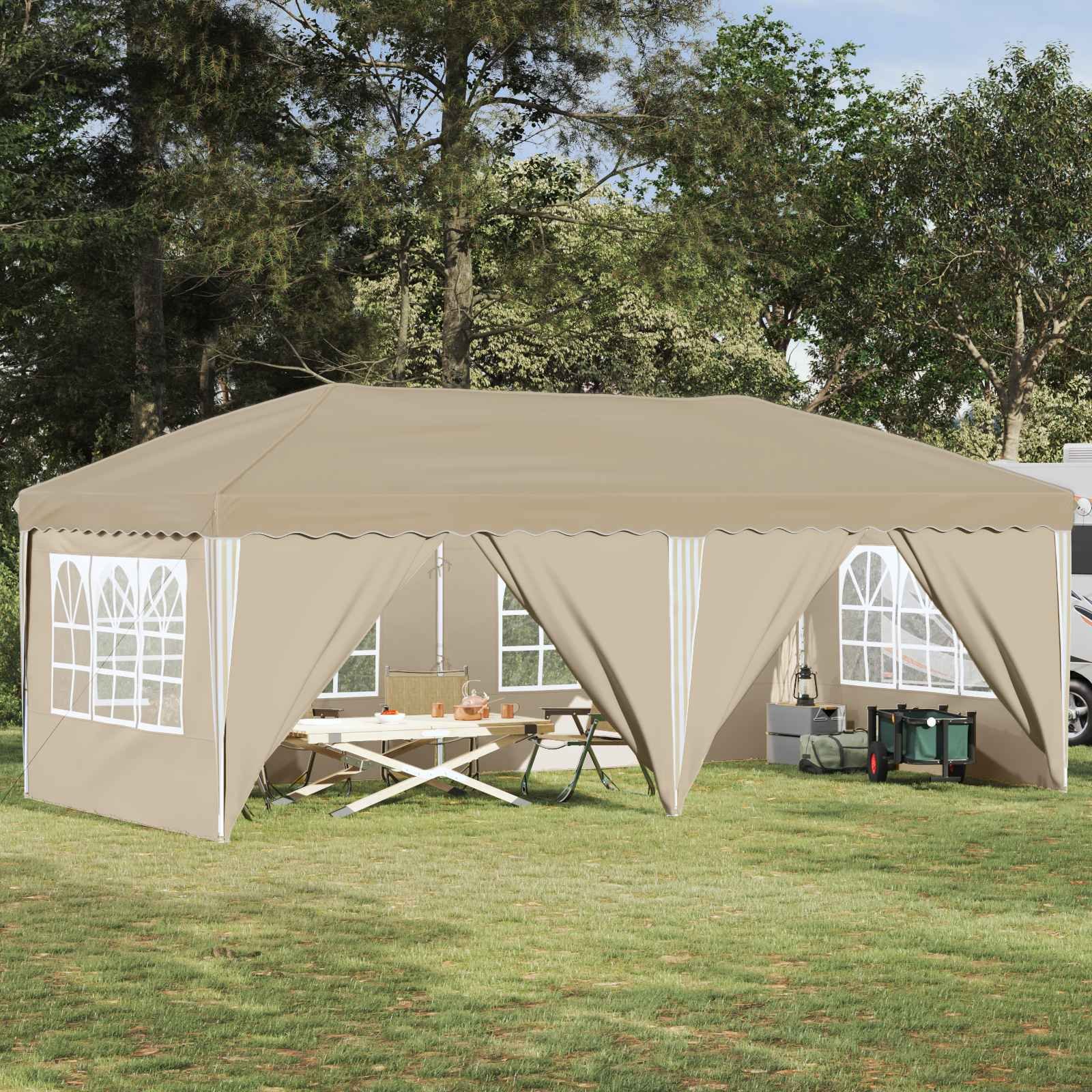 Walplus 575 x 288 x 245 cm Garden Pop-up Party Tent - Cream