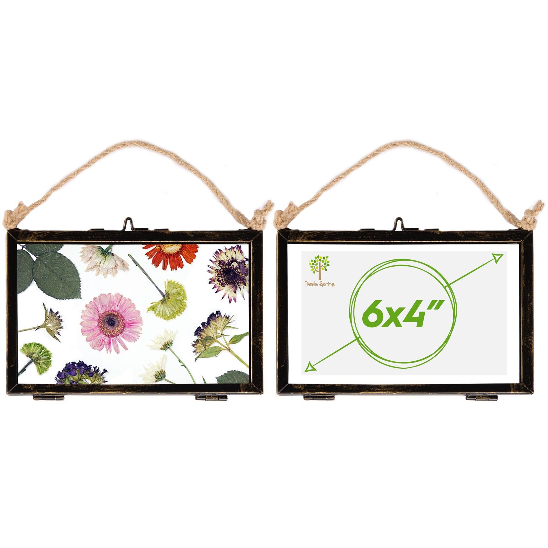 Nicola Spring Hanging Metal Photo Frame 6 x 4" Set of 2 - Black